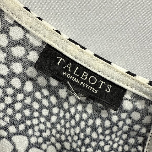 Talbots Women's Top Plus 3XP Black White Side Tie Long Sleeve Pullover Light - Picture 3 of 8